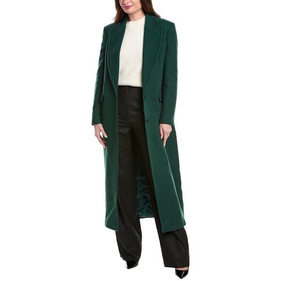 Michael Kors Collection Chesterfield Wool Coat In Green sz. 6 - Picture 1 of 8